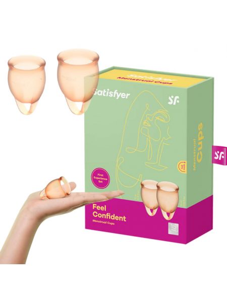 Kubeczki menstruacyjne Satisfyer silikonowe 2szt pomarańczowe